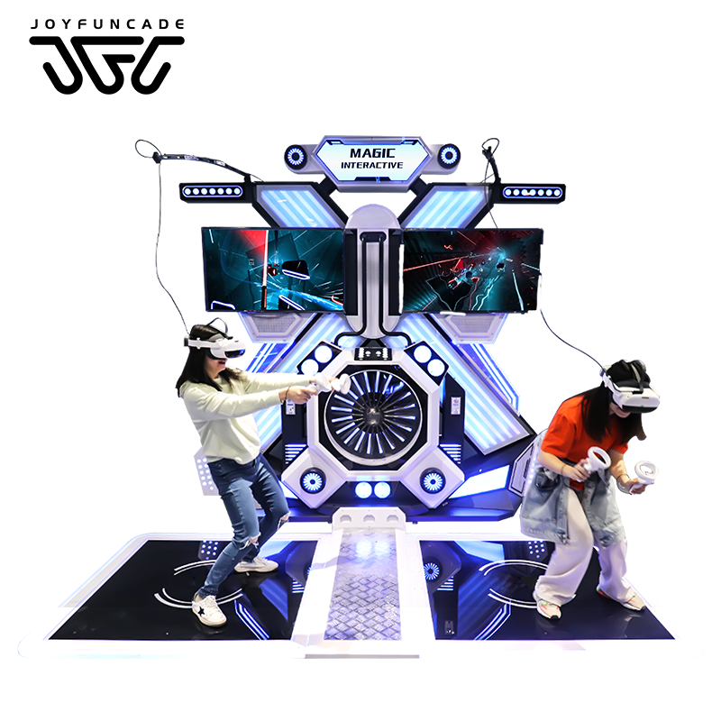 Buy cheap Dual-screen synchronized two-player VR standing Platform arena equipped with turbine lighting and wireless overhead bracket from wholesalers