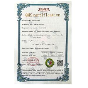 FOCUS POWER JIANGSU CO.,LTD. Certifications
