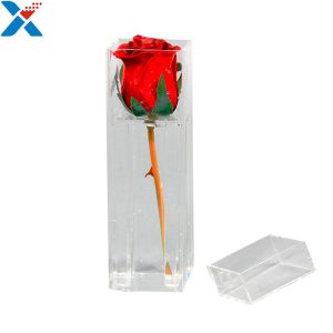 Buy cheap Waterproof Transparent Mini Acrylic Storage Containers Plastic Single Rose Box from wholesalers