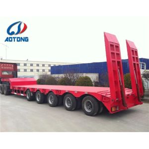 60ton Max Payload 3 Axles Gooseneck Lowbed Truck Trailers for Excavator