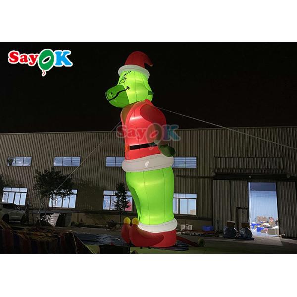Custom Inflatable Cartoon Characters Inflable Grinch Balloon Santa Christmas For Decoration