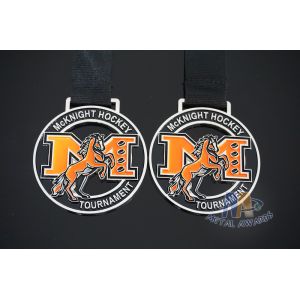 Buy cheap Mcknight Hockey Sports Club Die Cast Medals Medallion With Soft Enamel And Printing Ribbon from wholesalers