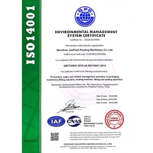 WENZHOU JACPACK PACKAGING MACHINERY CO.,LTD Certifications