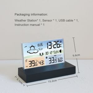 Multi Functional Electronic Weather Forecast Alarm Clock Desktop Transparent