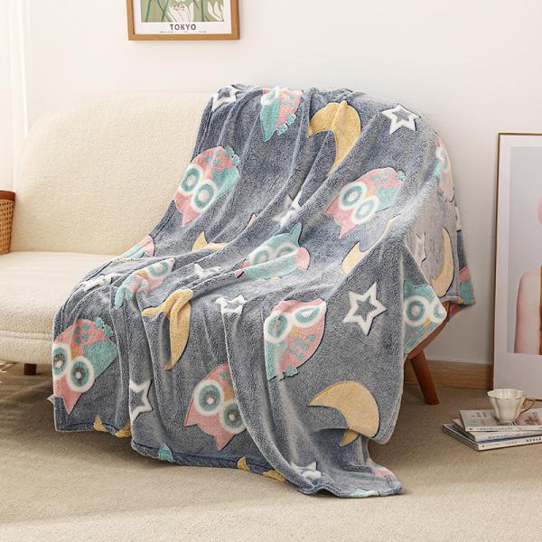 500g Festival Pattern Glow-in-the-Dark Blanket Cover for Office Nap Air Conditioning