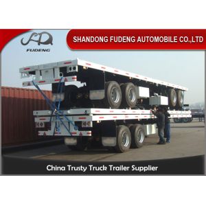 Buy cheap 2 Axles / 3 Axles Flatbed Semi Trailer With Bulk Head / Front Wall Equipped from wholesalers