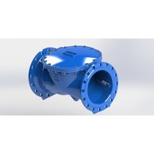 Ductile Iron Swing Flex Check Valve Nylon Reinforced Double Flange FBE Coted