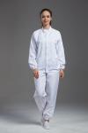 Buy cheap Professional Esd Anti Static Coverall With Zipper Lapel Jacket And Pants white color Moisture wicking from wholesalers