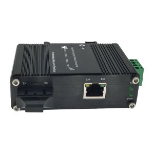 Mini Industrial 100BASE-FX To 10/100BASE-T 30W PoE+ Media Converter