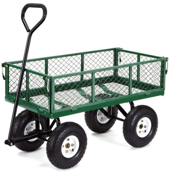 Quality Four-wheel Garden Trolley Cart Heavy Duty Folding Utility Steel Hand Truck for Garden for sale