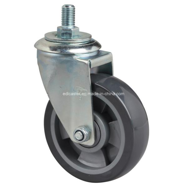 5" 200kg Threaded Swivel PU Caster 6435-76 Edl Medium Thickness 4mm Without