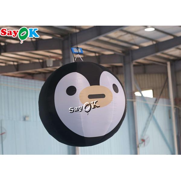 Air Blown Hanging Ad Decor Blow Up Penguin Built - In LED Lights