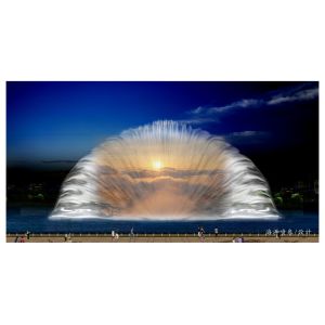 outdoor multimedia projector screen laser water screen in square