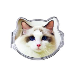 Portable Cat Shape Sublimation Compact Mirror Custom Makeup Mirror