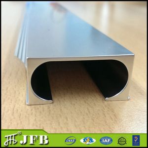 Buy cheap Pull handle edge banding frame aluminum profiles for kitchen cabinet door, Light grey finish from wholesalers