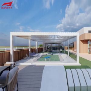 Customized Size Motorized Aluminum Pergola In White Color Ideal For Garden And