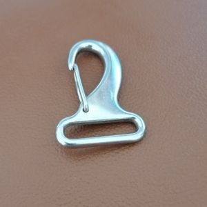 Buy cheap Stainless Steel Attachment Fixing Spring Snap Hook with 32mm Silver Egg-Shaped Belt Hook from wholesalers