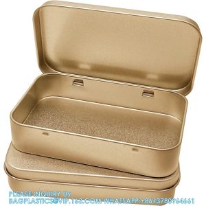 Buy cheap Metal Rectangular Empty Hinged Tins - Pack Of 40 Silver Mini Portable Box Small Storage Kit & Home Organizer With Lids from wholesalers