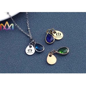 Buy cheap SS304 Tag Pendants Custom Engraving Charms With Birthstone from wholesalers