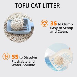 Fast Clumping Tofu Kitty Litter Green Environmentally Friendly Cat Litter