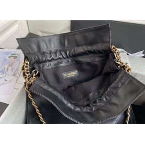 Buy cheap Bucket Genuine Leather Shoulder Handbag , 30cm Black Chain Handbag from wholesalers