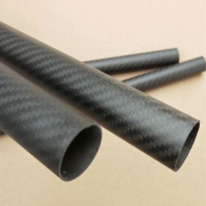China High Pressure Lightweight Round Carbon Fibre Tube Plain Weave Matte on sale