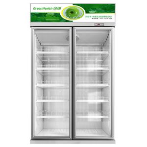 White Color Glass Door Cooler Drink Chiller Showcase With Demist Function R134a