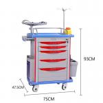 Buy cheap 190CM Anesthesia Medical Supply Cart Trolley On Wheels ABS Plastic from wholesalers