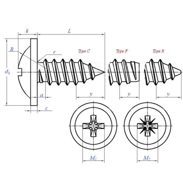 Self Tapping Screws for Metal Custom M1.4 M2 M3 M4 M5 M6 Fasteners from High Grade 4.8/ 8.8/ 10.9/ 12.9 Ect