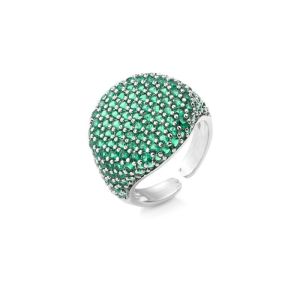 Buy cheap Party Sterling Silver Crystal Jewelry Crystal Open Pave Ring Adjustable from wholesalers