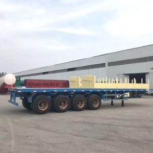 Buy cheap 40FT Low Boy Platform Heavy Skeleton Flatbed Transport Truck Semi Trailer For Various Roads from wholesalers
