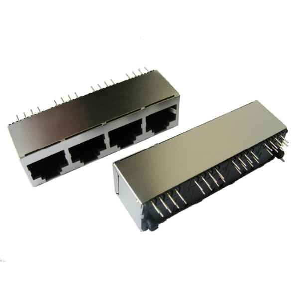 Multiports Vertical RJ45 Connector , RJ45 Jack Connector Exceeds IEEE802.3