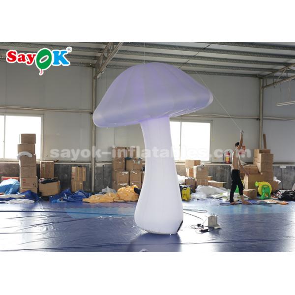 Stage Inflatable Lighting Decoration , 2m Polyester Inflatable Mushroom With 16 Colors LED Lights Changing