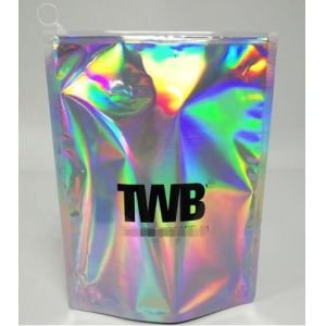Holographic Pouch With Hang Hole For Clothing packing / iridescent Mylar Pouch