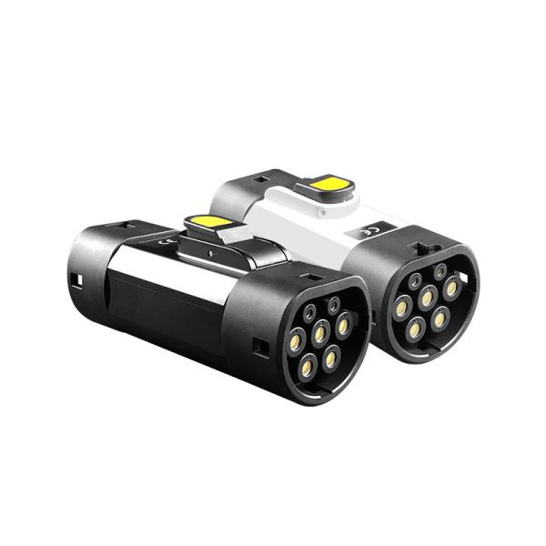 Quality GBT 380v AC Inlet Adapter Type2 32A Charging Connector Outlet Plug Electric Vehicles EV Charger Adaptor IP65 within 22kw for sale