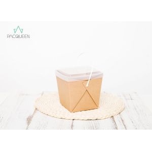 Buy cheap Customized Paper Takeaway Boxes Fruit Salad With Plastic Handle Lids from wholesalers