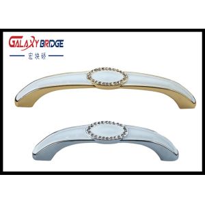 Gold Plated Crystal Door Pulls Gorgeous 96mm Chrome With Shiing Crystal Dresser