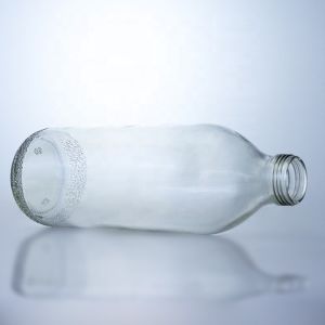 Clear 1020ml Glass Bottles with Screw Cap and Unique Shape
