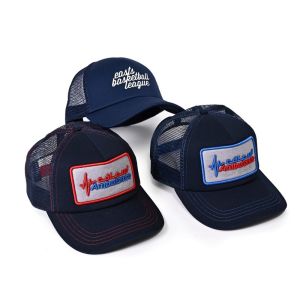 Buy cheap 100% Polyester Mesh Trucker Caps With Velcro Patch Curved Brim from wholesalers