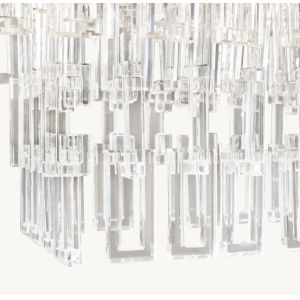 Brass Crystal Farmhouse Large Foyer Pendant Light Chrome Finish