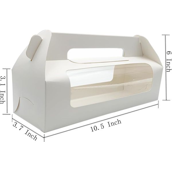 Buy cheap Window Roll Cake Gable Boxes Bulk With Handle & Cake Boards, Homemade & Bakery White Paper Favor Containers, Easy Carrying, Gift Boxes For Christmas from wholesalers