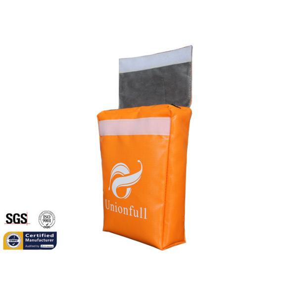 Quality Orange Fireproof Document Bag 7"x11"x2" Fire Safe Passport Cash Pouch Non Itchy for sale