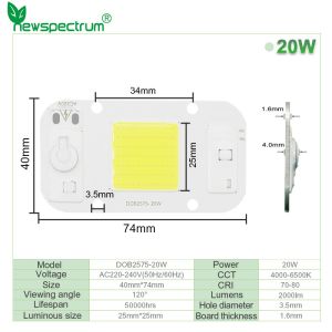 Buy cheap Driverless AC COB Led Chip 50w Size 40mm For DIY Floodlight Grow Light from wholesalers
