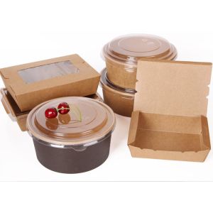 Biodegradable Packaging Disposable Soup Kraft Paper Bowl Salad bowl soup bowls