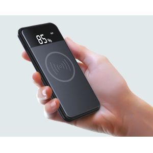 Buy cheap 10,000mah Qi Wireless charger Power bank with holder from wholesalers