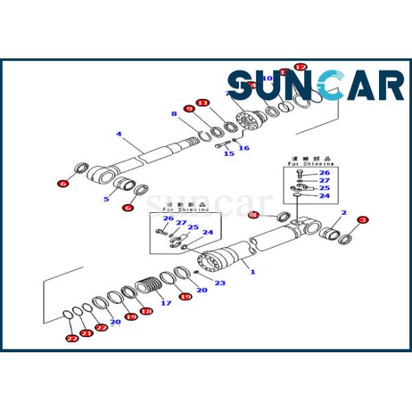 Buy cheap Service Kit 707-99-68730 Boom Adjust Cylinder Seal Kit Fits Komatsu PC228USLC-8 PC210LC-7K Model Parts from wholesalers