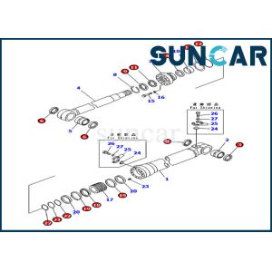 Buy cheap Service Kit 707-99-68730 Boom Adjust Cylinder Seal Kit Fits Komatsu PC228USLC-8 PC210LC-7K Model Parts from wholesalers
