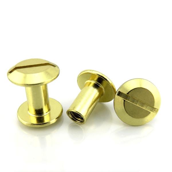 Quality Antique Brass Leather Belt Screw Rivets Flat Head Replaceable Customized for sale