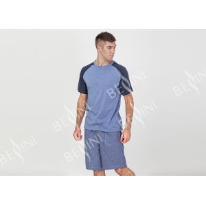 Breathable Mens Designer Loungewear Sets Polycotton Jersey Raglan Sleeve Tee