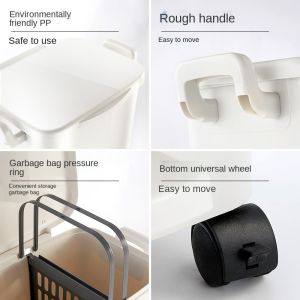 Buy cheap Double-layer Kitchen Household Dry and Wet Separation with Lid Deodorant Pedal Sorting Trash Can from wholesalers